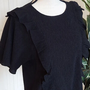 Women's Ruffles Blouse | Express | Size Medium | Color Black| NWT